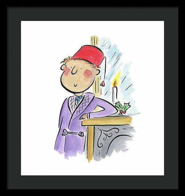 Christmas Fireplace - Framed Print