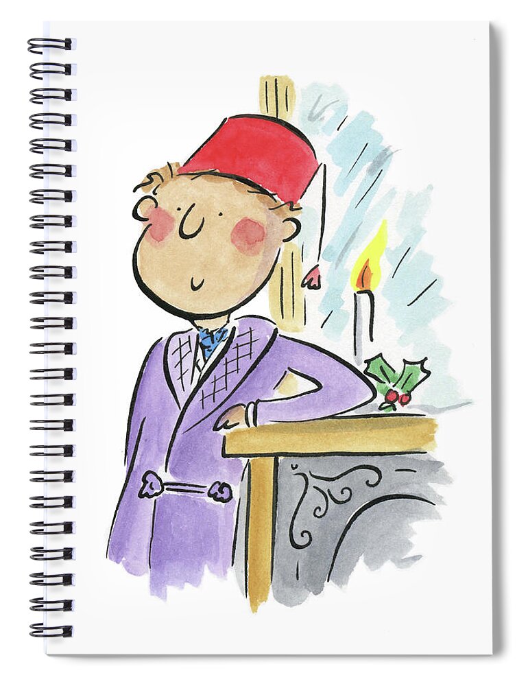 Christmas Fireplace - Spiral Notebook