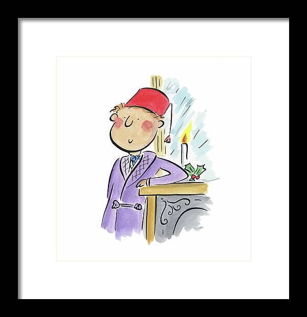 Christmas Fireplace - Framed Print