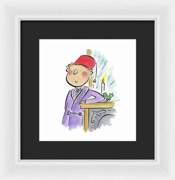 Christmas Fireplace - Framed Print