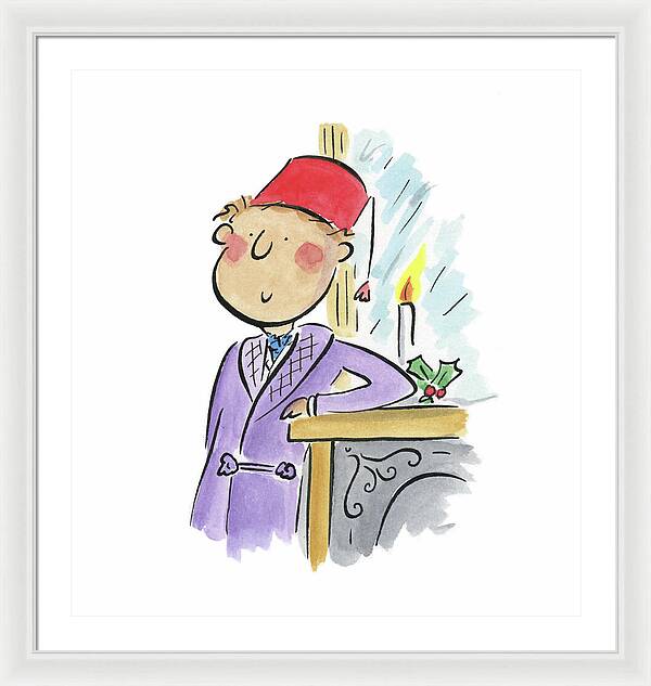 Christmas Fireplace - Framed Print