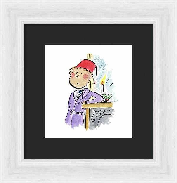 Christmas Fireplace - Framed Print