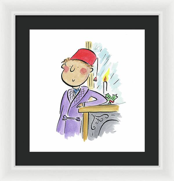 Christmas Fireplace - Framed Print