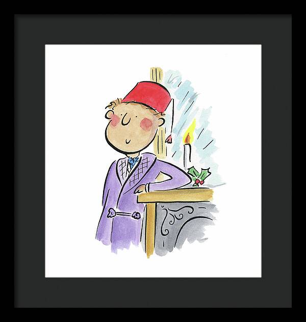 Christmas Fireplace - Framed Print