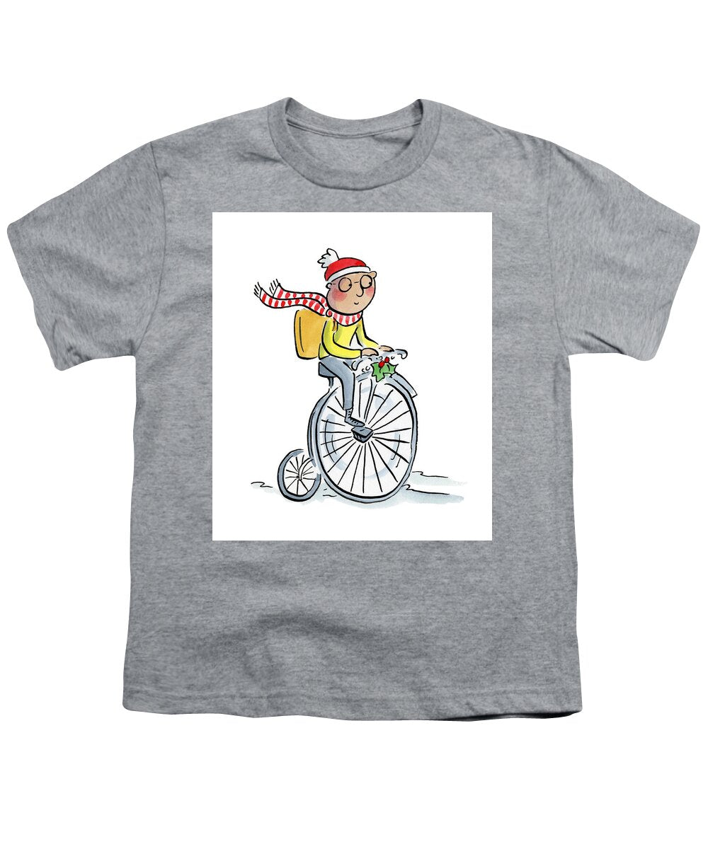 Christmas Penny Farthing - Youth T-Shirt