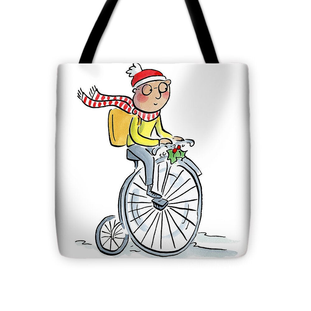 Christmas Penny Farthing - Tote Bag