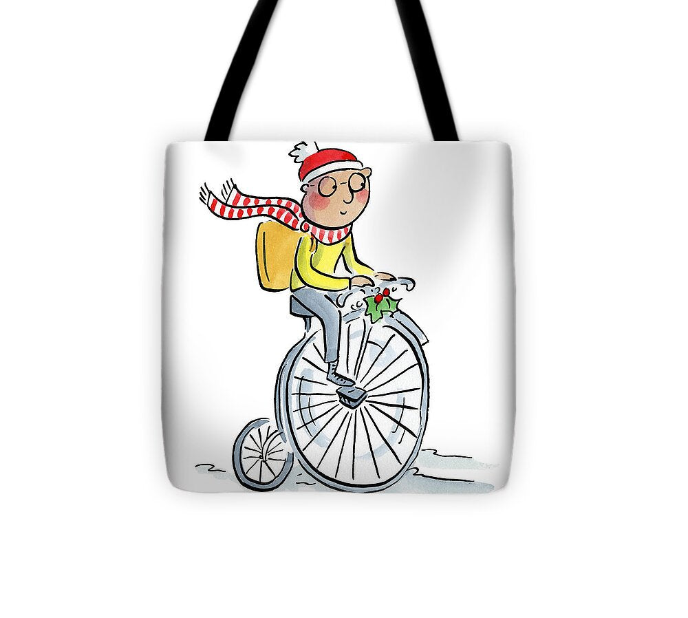 Christmas Penny Farthing - Tote Bag