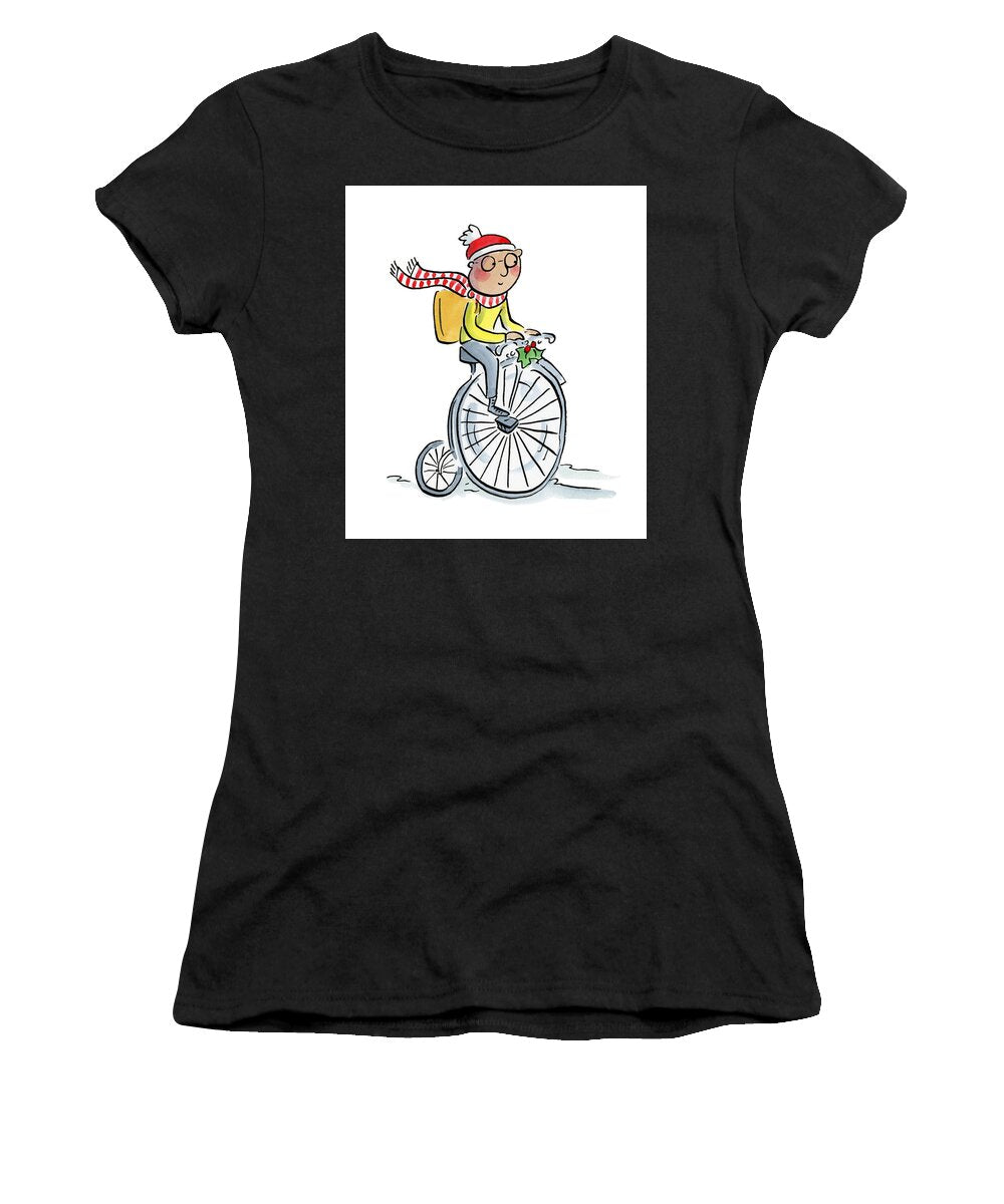 Christmas Penny Farthing - Women's T-Shirt