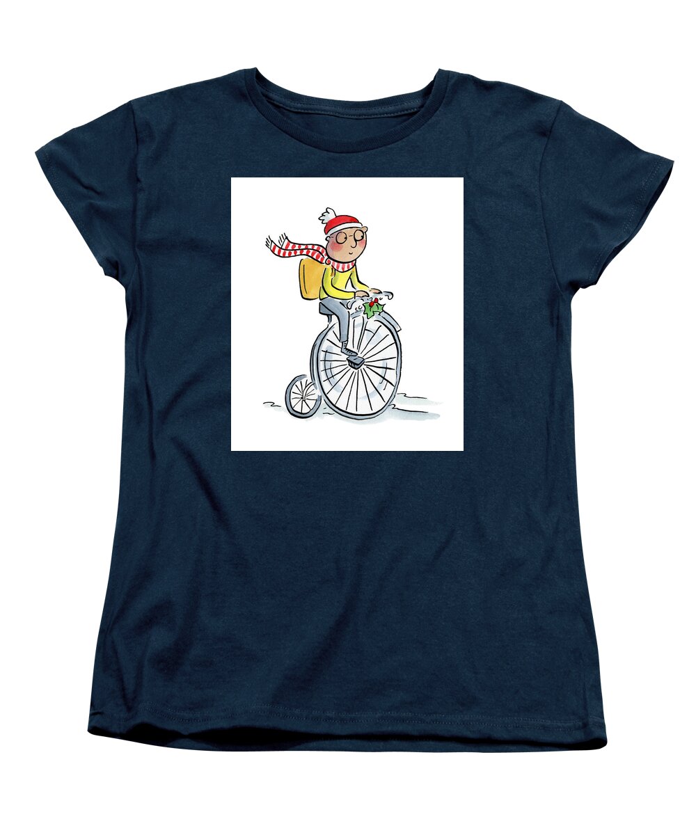 Christmas Penny Farthing - Women's T-Shirt (Standard Fit)