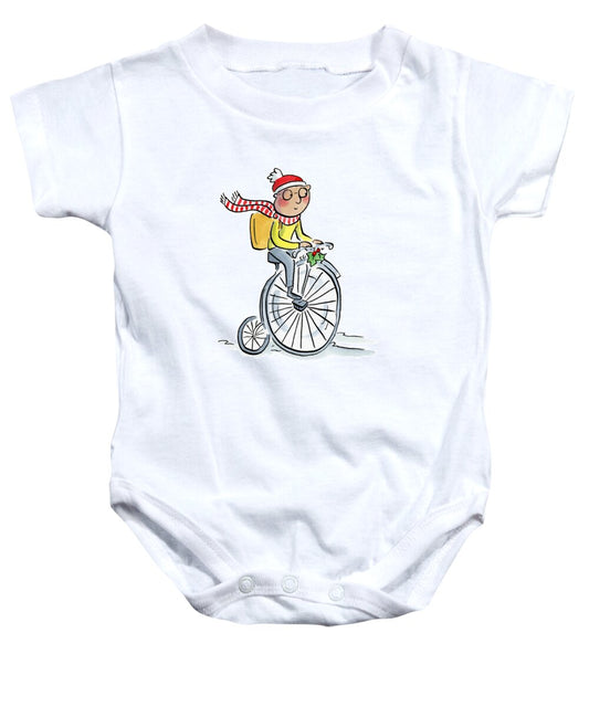 Christmas Penny Farthing - Baby Onesie