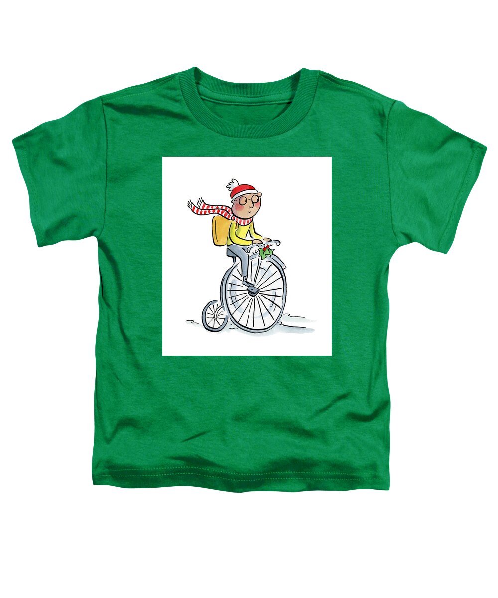 Christmas Penny Farthing - Toddler T-Shirt