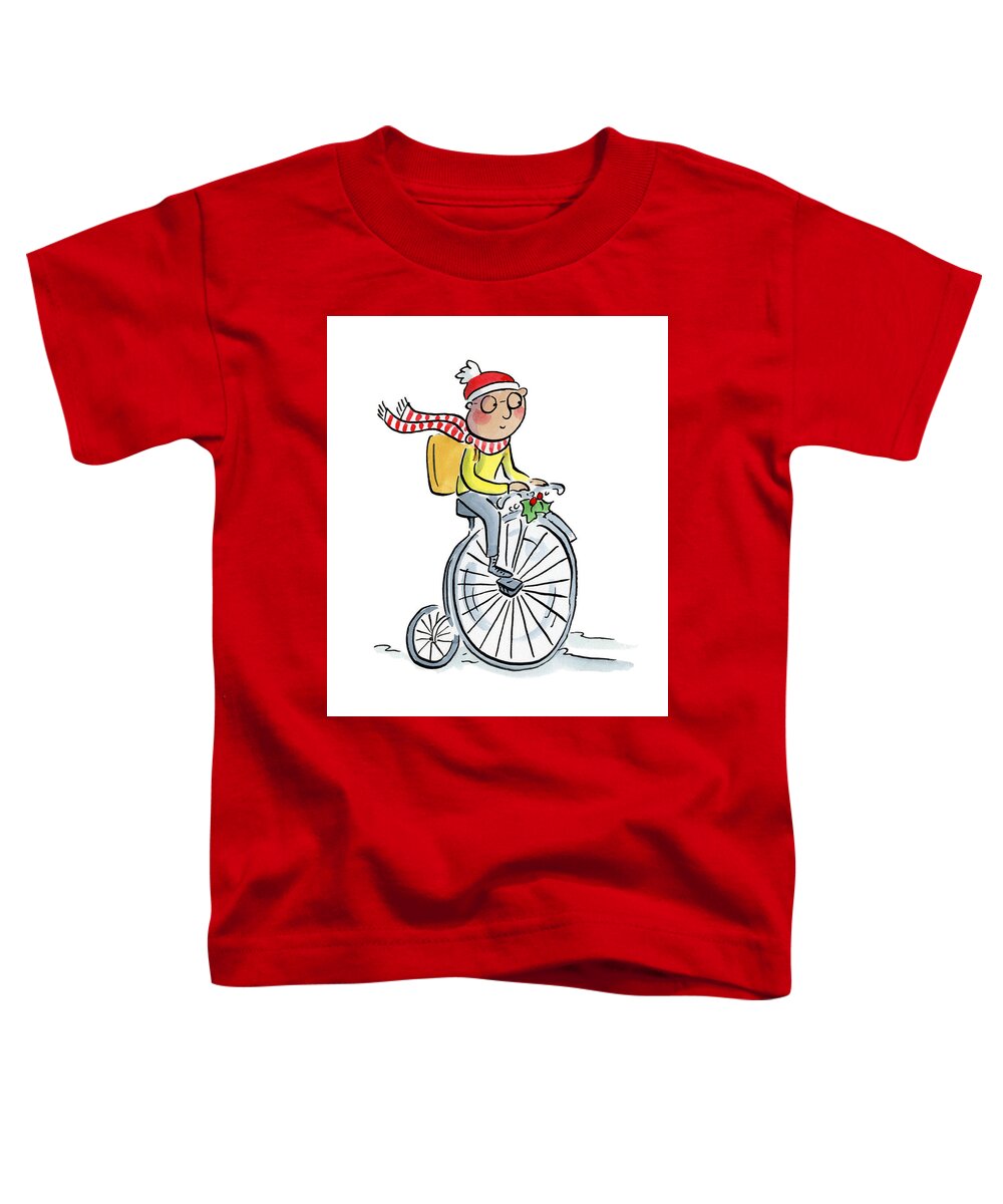 Christmas Penny Farthing - Toddler T-Shirt