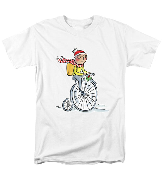 Christmas Penny Farthing - Men's T-Shirt  (Regular Fit)