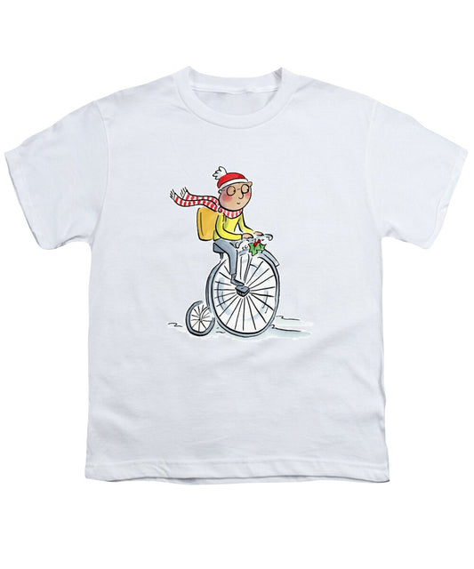 Christmas Penny Farthing - Youth T-Shirt
