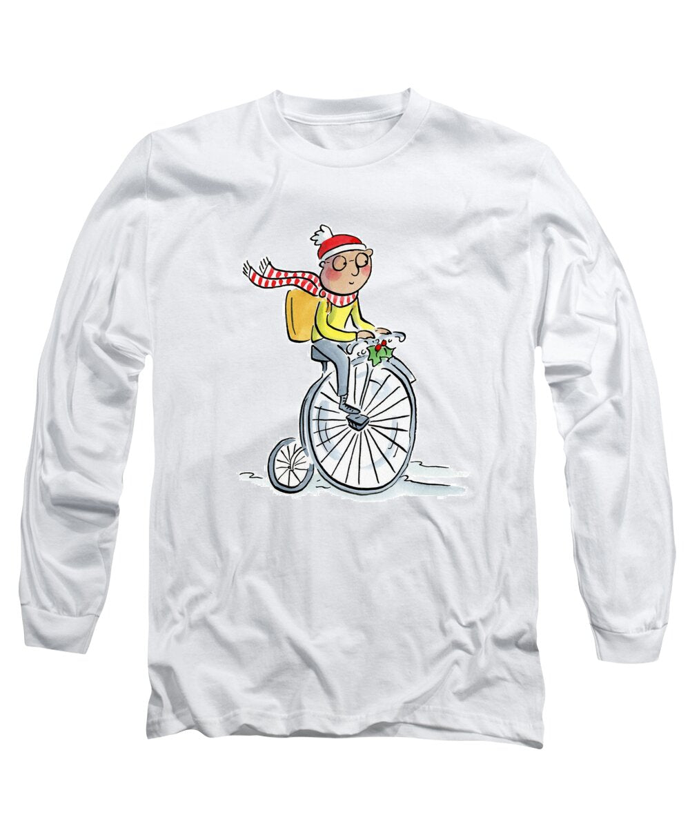 Christmas Penny Farthing - Long Sleeve T-Shirt