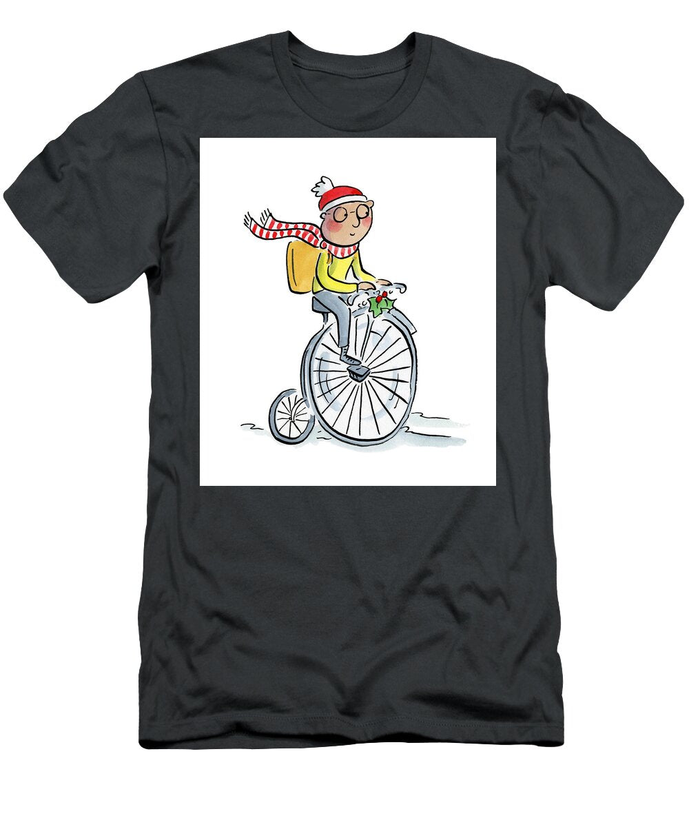 Christmas Penny Farthing - T-Shirt