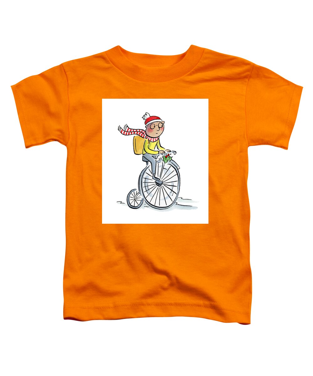 Christmas Penny Farthing - Toddler T-Shirt