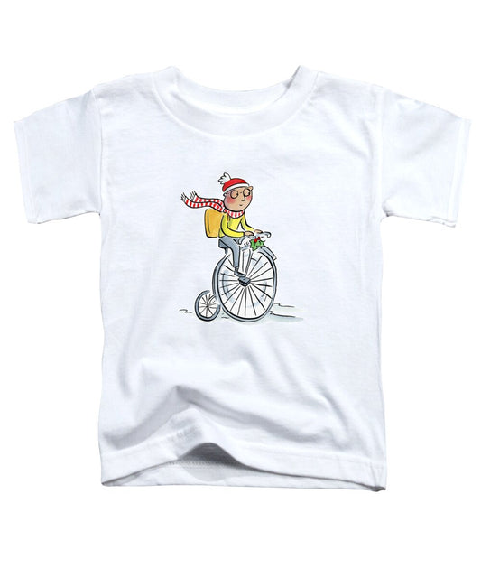 Christmas Penny Farthing - Toddler T-Shirt
