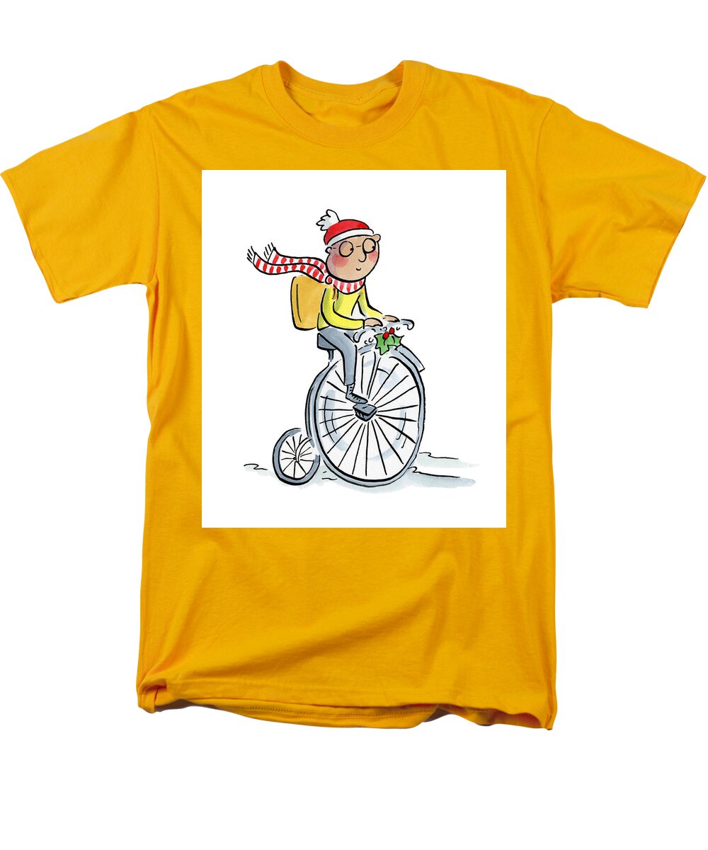 Christmas Penny Farthing - Men's T-Shirt  (Regular Fit)