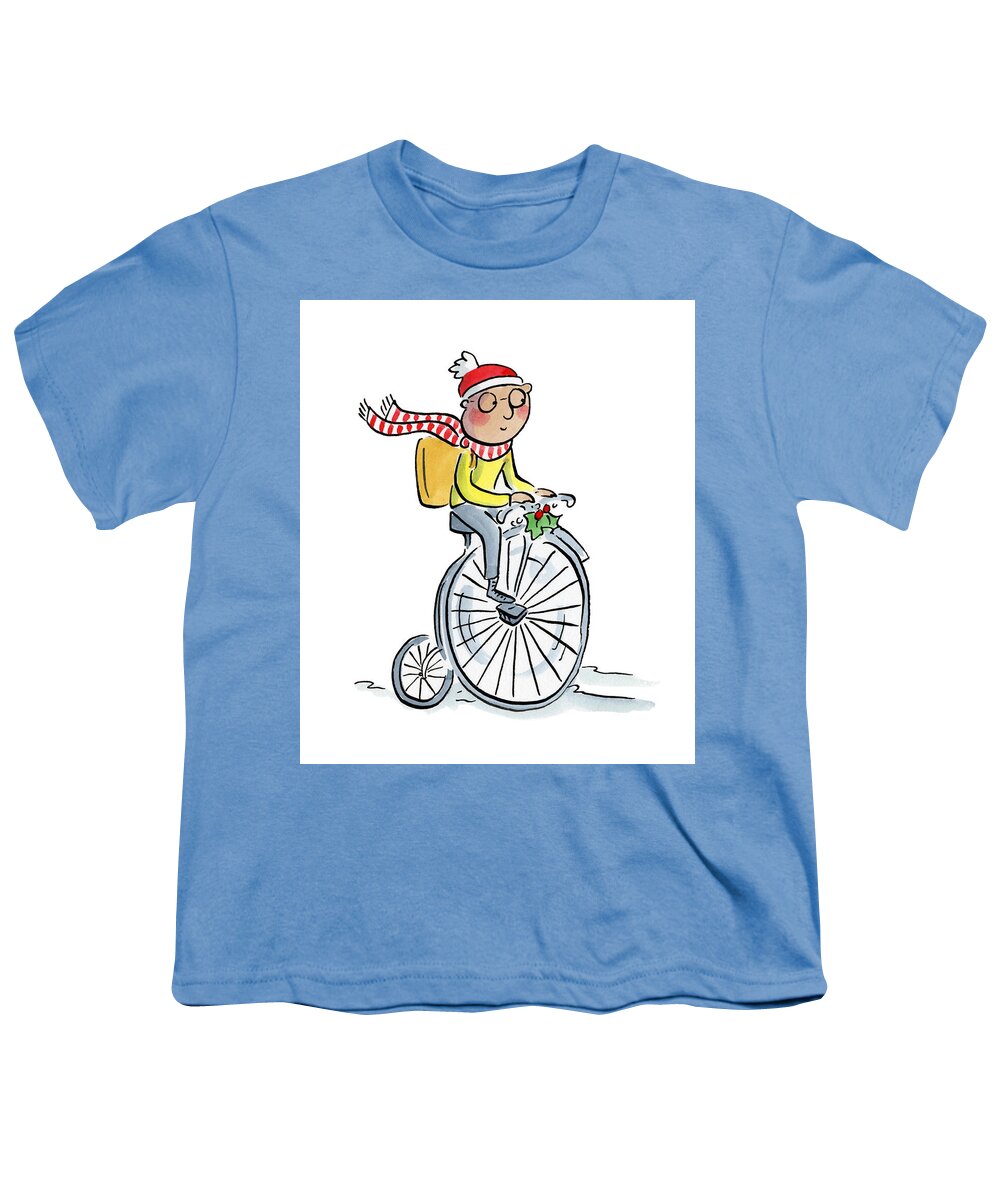 Christmas Penny Farthing - Youth T-Shirt