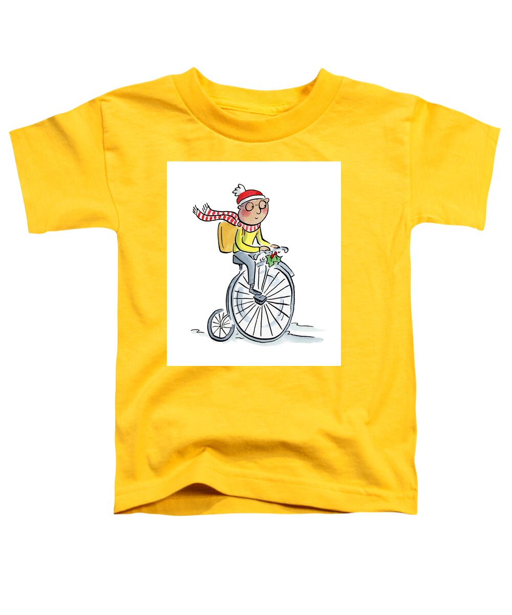 Christmas Penny Farthing - Toddler T-Shirt