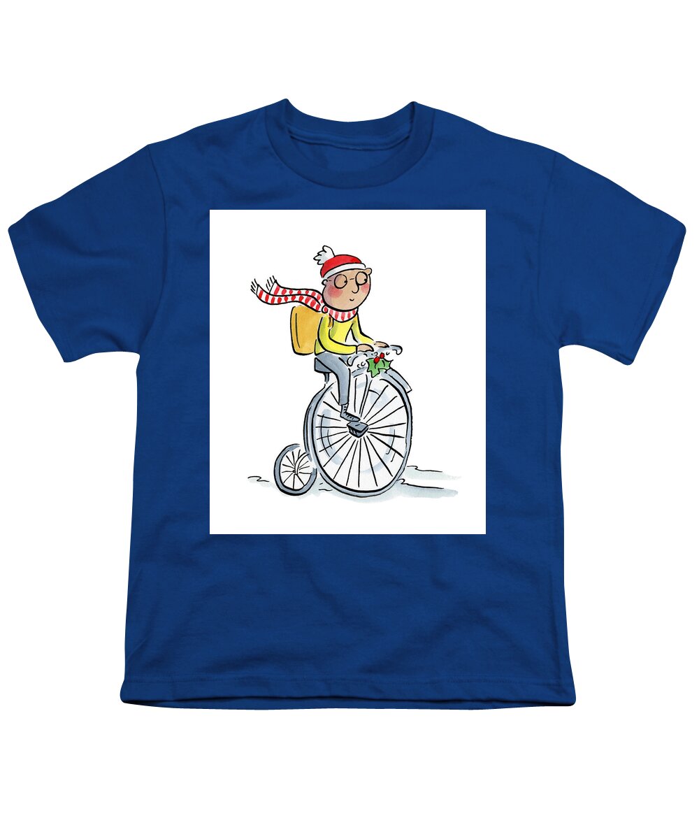 Christmas Penny Farthing - Youth T-Shirt