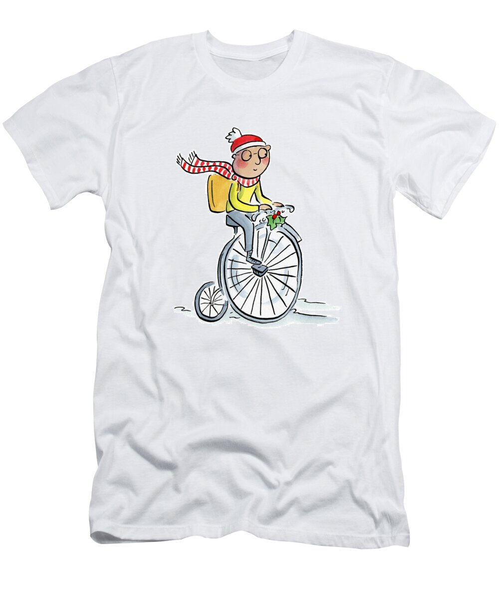 Christmas Penny Farthing - T-Shirt