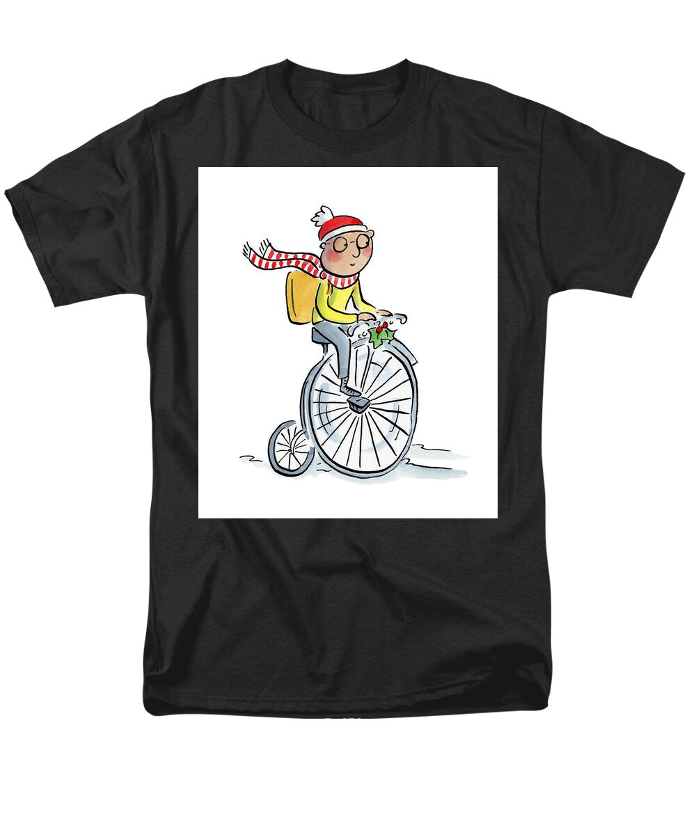 Christmas Penny Farthing - Men's T-Shirt  (Regular Fit)