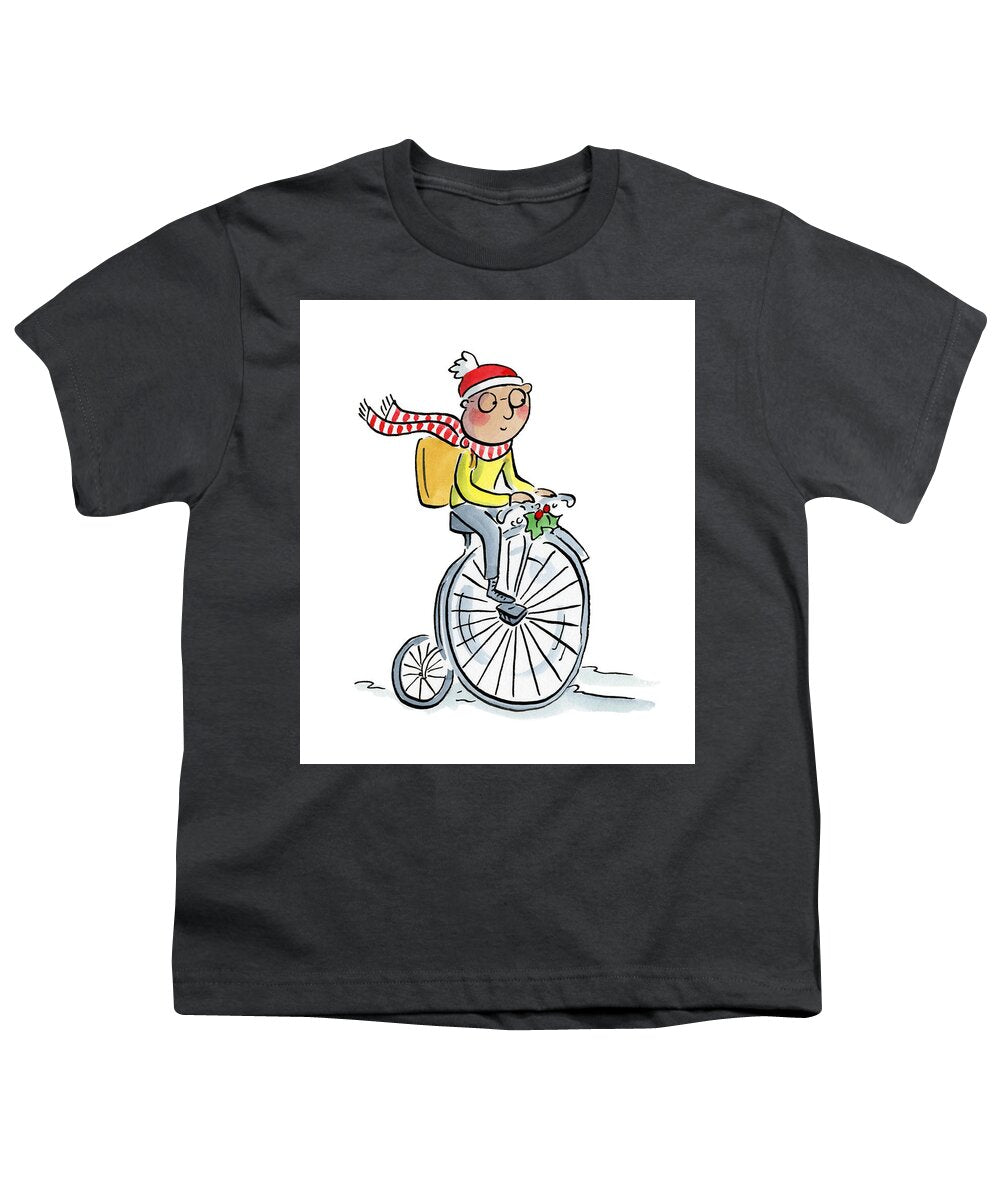 Christmas Penny Farthing - Youth T-Shirt