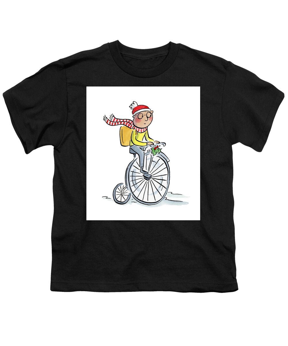 Christmas Penny Farthing - Youth T-Shirt
