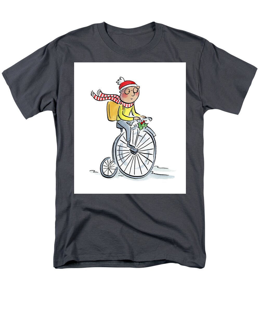 Christmas Penny Farthing - Men's T-Shirt  (Regular Fit)