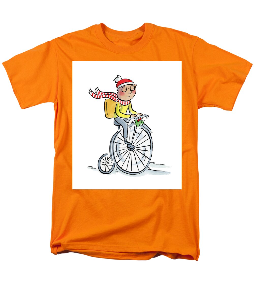 Christmas Penny Farthing - Men's T-Shirt  (Regular Fit)