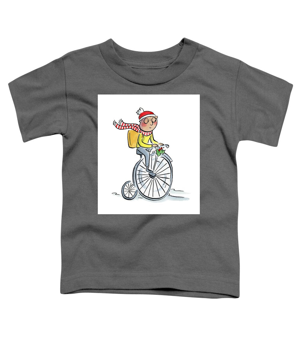 Christmas Penny Farthing - Toddler T-Shirt