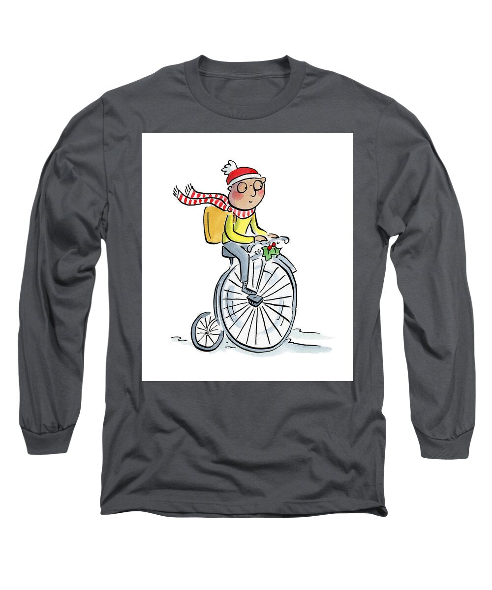 Christmas Penny Farthing - Long Sleeve T-Shirt