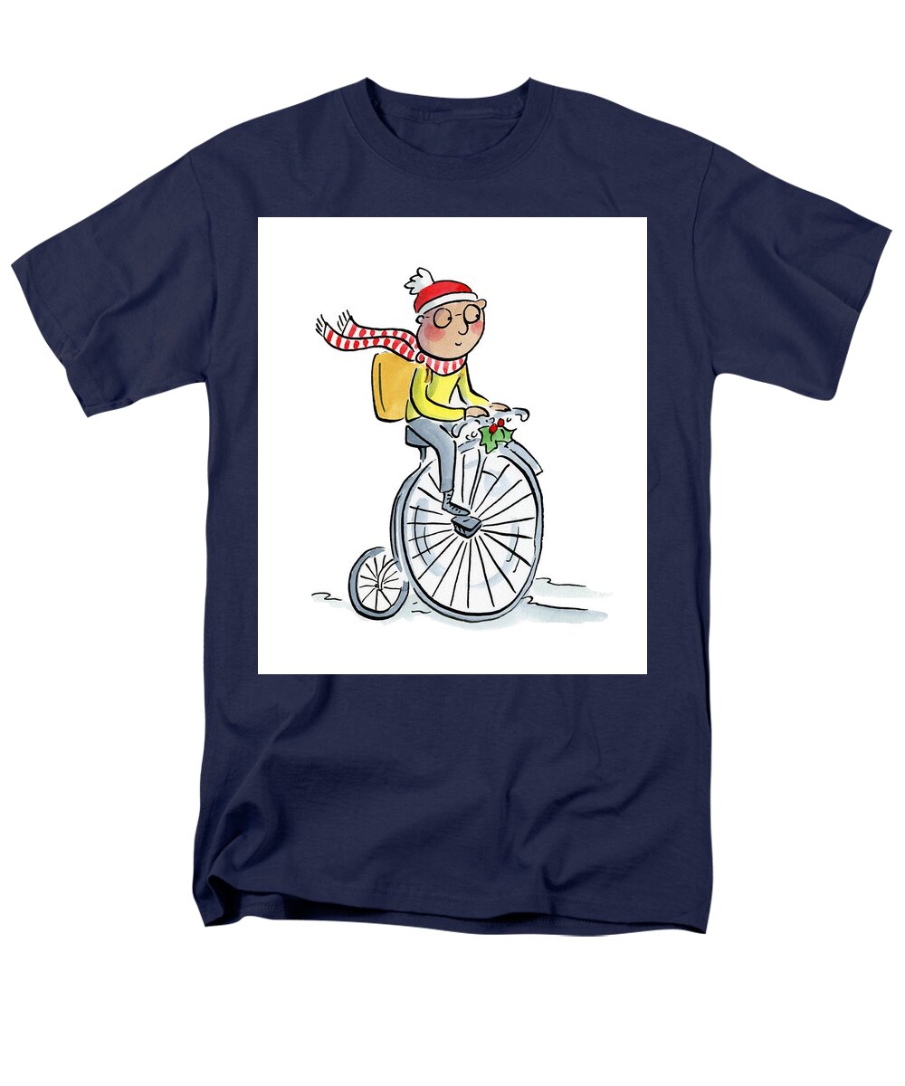 Christmas Penny Farthing - Men's T-Shirt  (Regular Fit)
