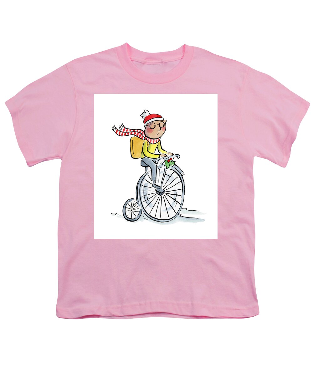 Christmas Penny Farthing - Youth T-Shirt