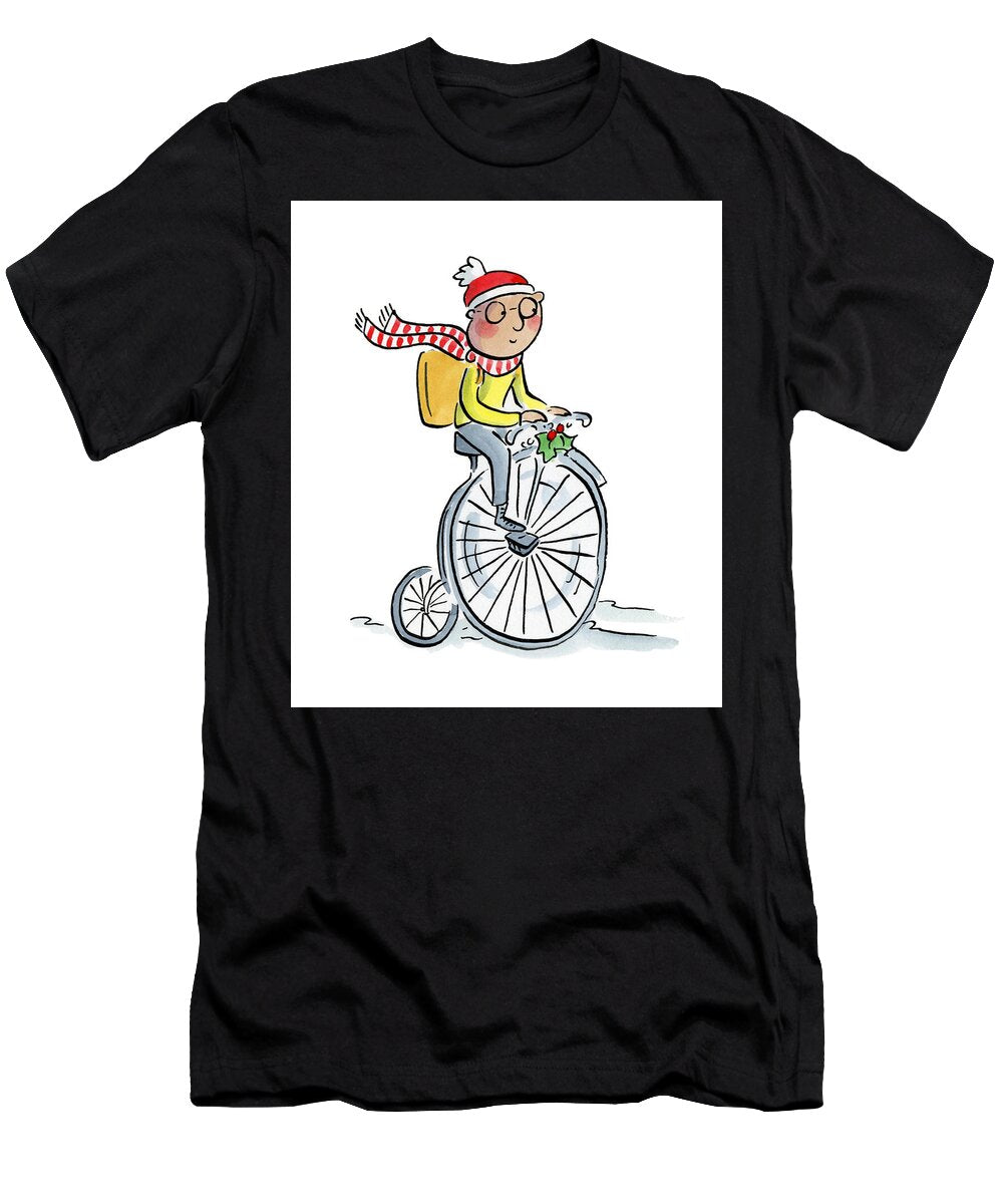 Christmas Penny Farthing - T-Shirt