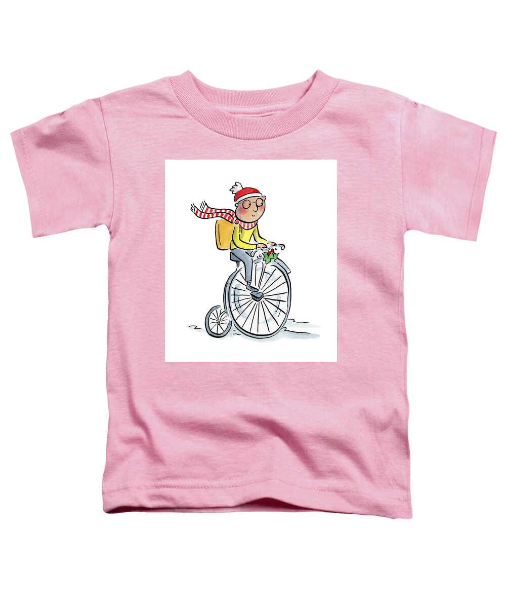 Christmas Penny Farthing - Toddler T-Shirt