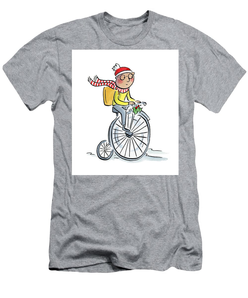 Christmas Penny Farthing - T-Shirt