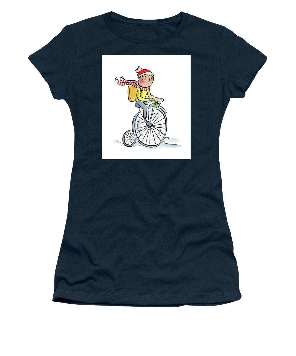 Christmas Penny Farthing - Women's T-Shirt