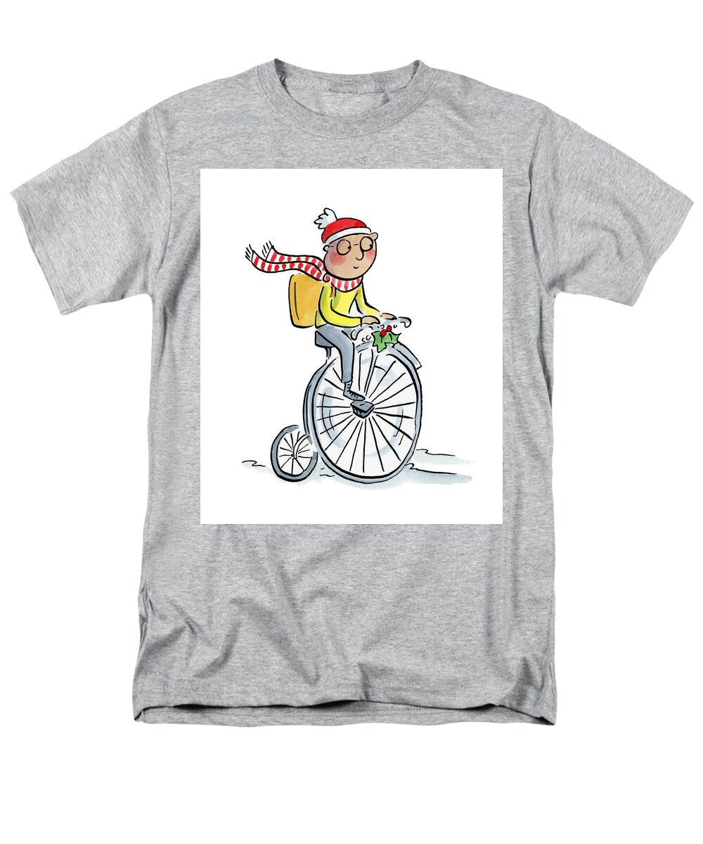 Christmas Penny Farthing - Men's T-Shirt  (Regular Fit)