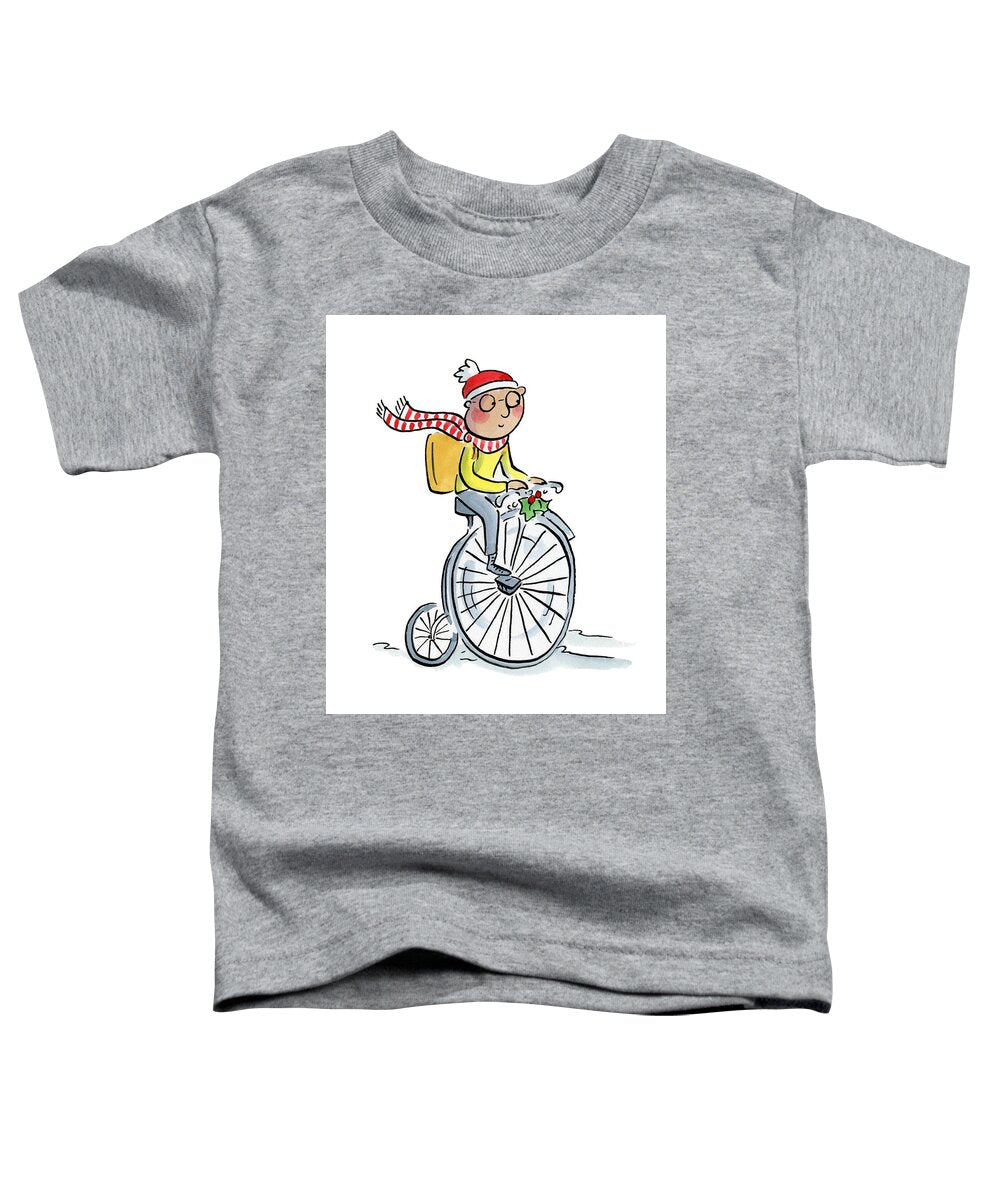 Christmas Penny Farthing - Toddler T-Shirt