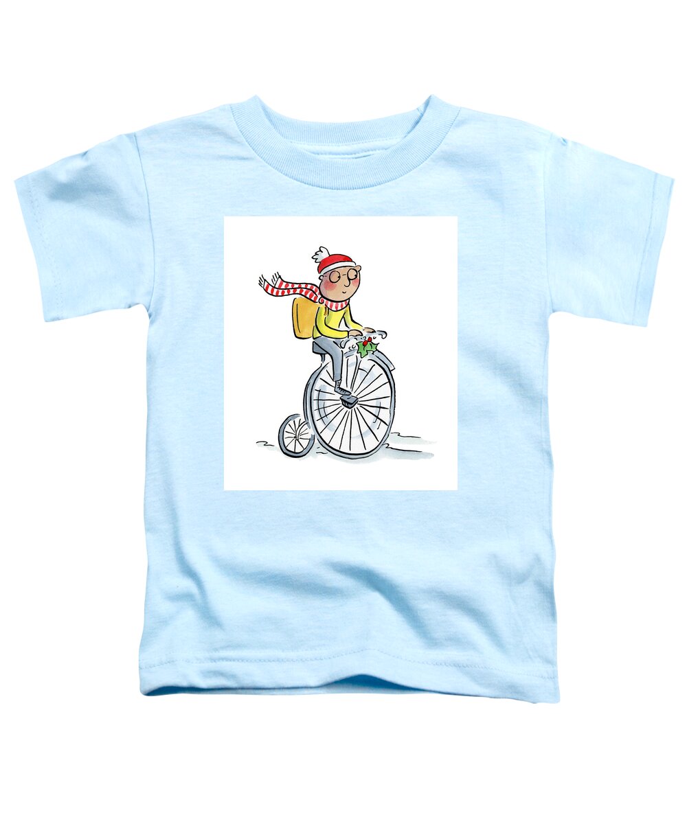 Christmas Penny Farthing - Toddler T-Shirt