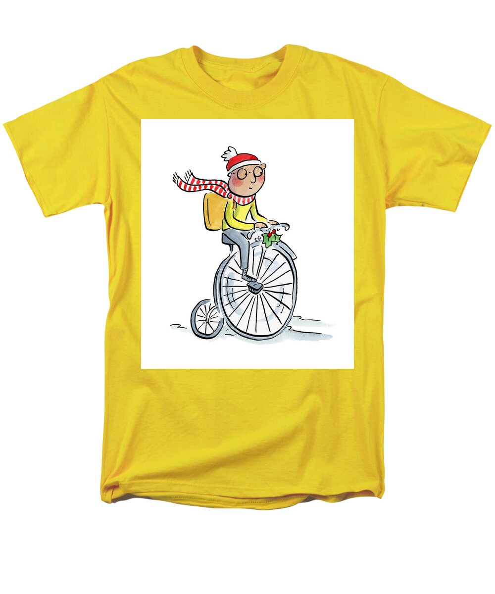 Christmas Penny Farthing - Men's T-Shirt  (Regular Fit)