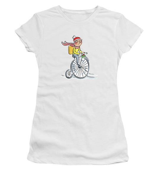 Christmas Penny Farthing - Women's T-Shirt