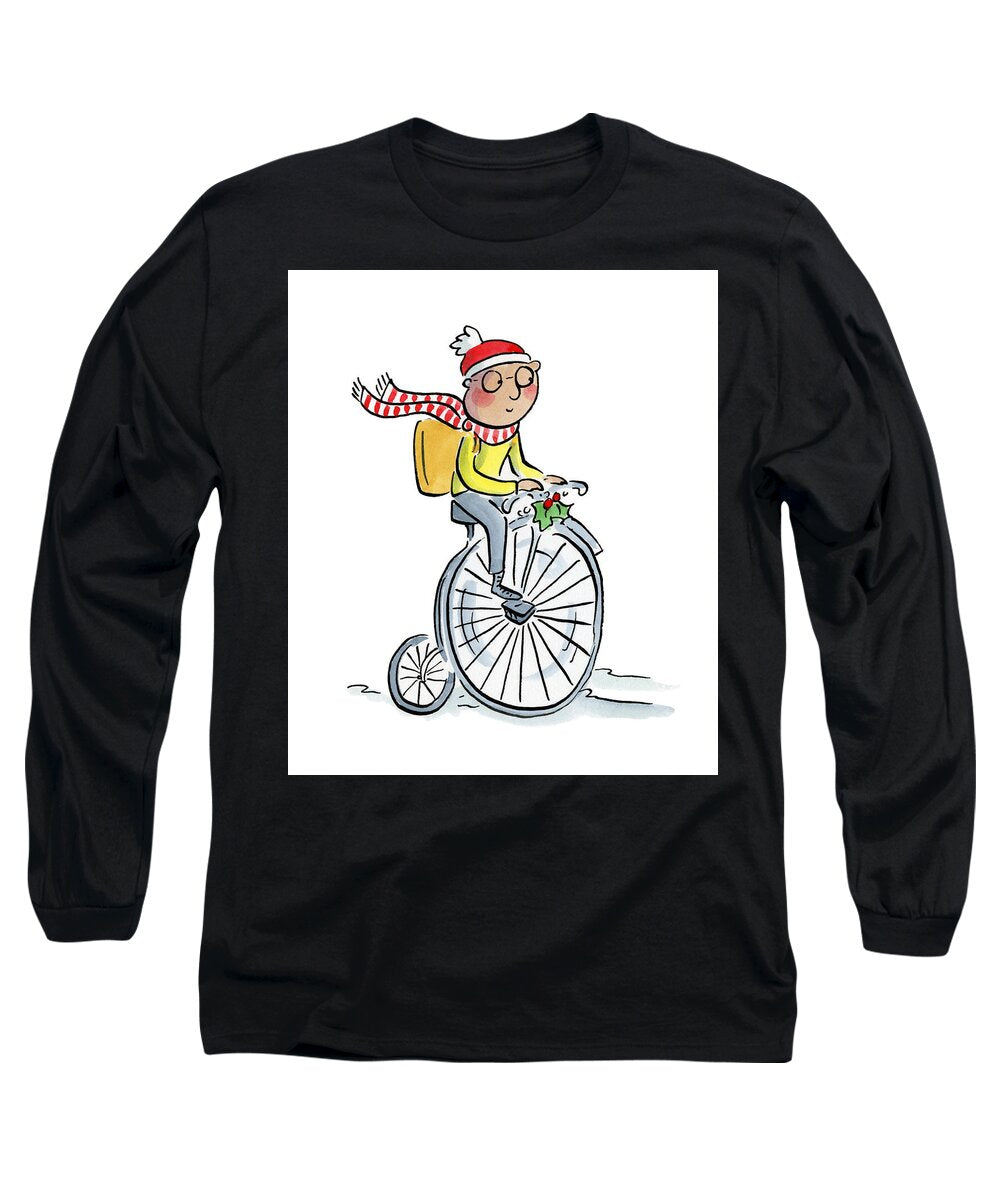 Christmas Penny Farthing - Long Sleeve T-Shirt
