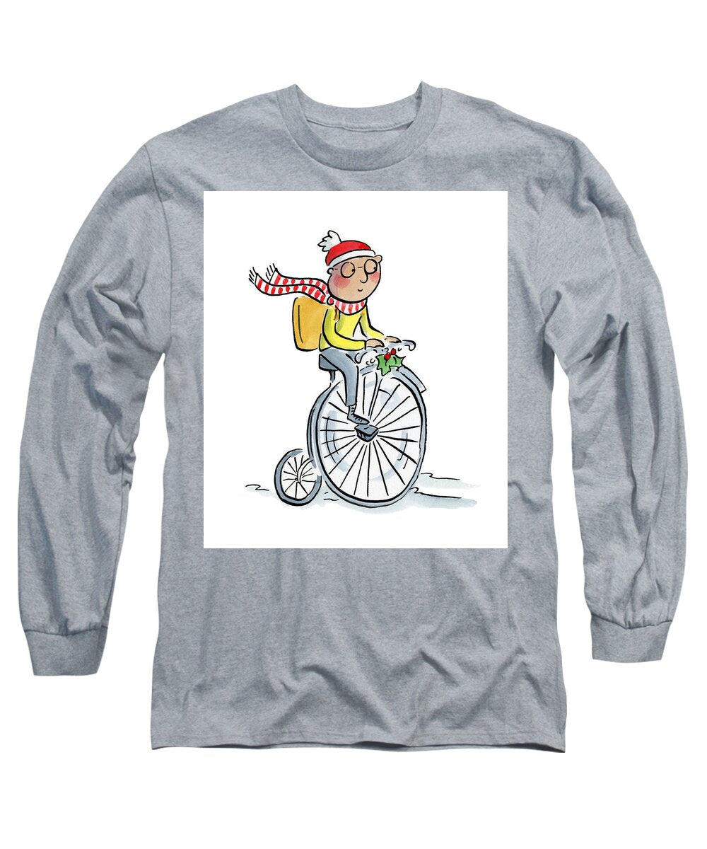 Christmas Penny Farthing - Long Sleeve T-Shirt