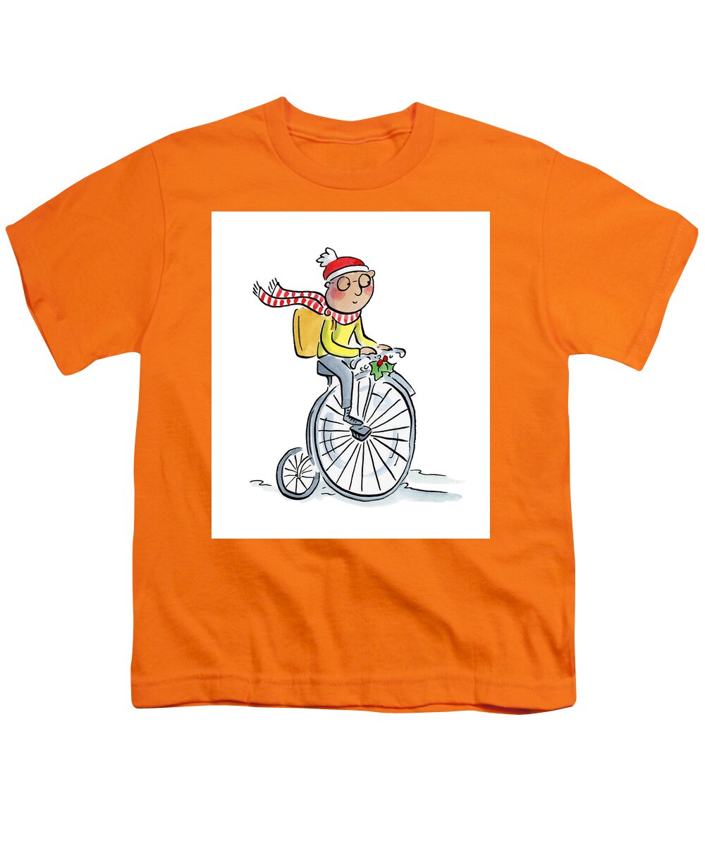 Christmas Penny Farthing - Youth T-Shirt
