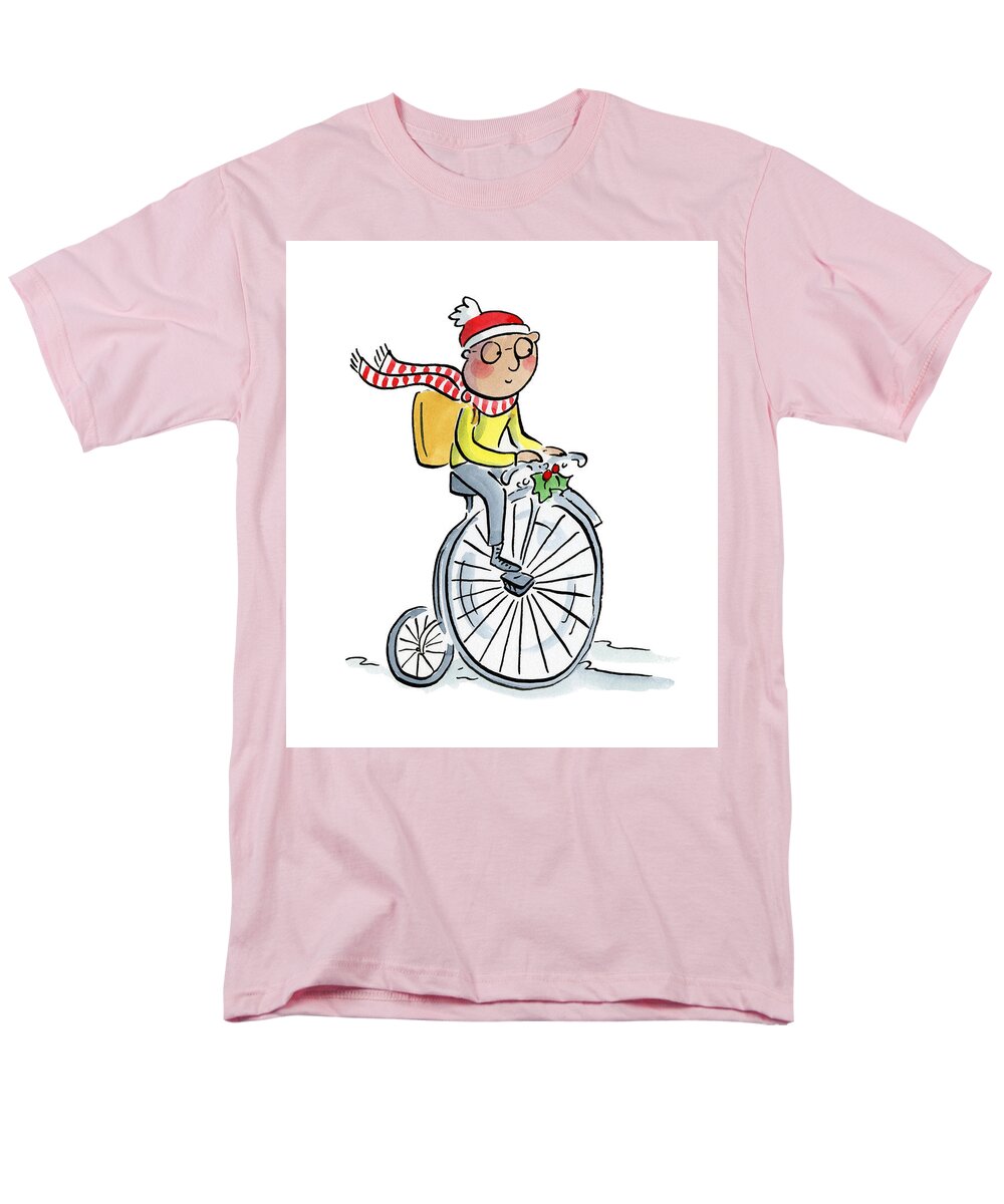 Christmas Penny Farthing - Men's T-Shirt  (Regular Fit)