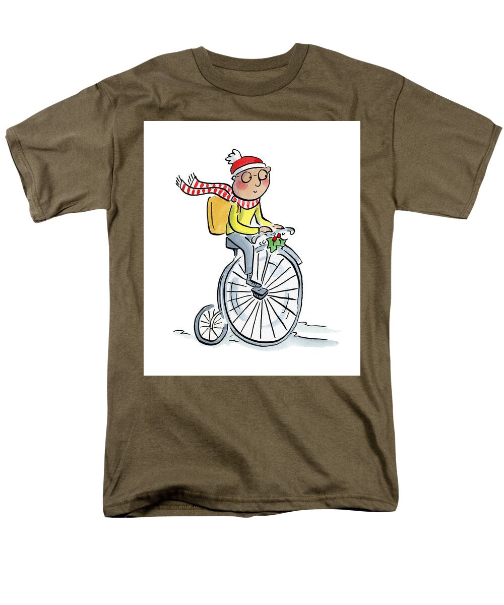 Christmas Penny Farthing - Men's T-Shirt  (Regular Fit)